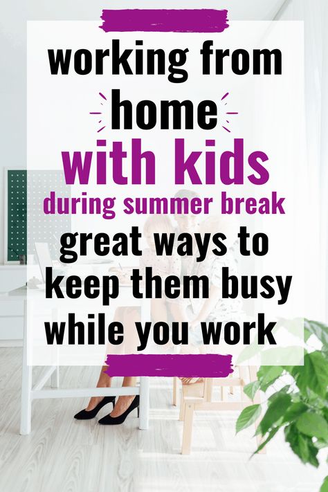 Keep the Kids Busy While You Work this Summer - Its summertime, the kids are home and looking for fun... but Mom still has to work. Working from home is such a blessing, but it definitely comes with it's own set of difficulties. Mom feels guilty always saying, "Not right now, Mommy has to work" or resorting to screen time to keep the kids busy while working. Here are several great ways to keep the kids occupied while working during summer break. working mom tips. Summer Break Activities, Kids Summer Schedule, Family Blessings, Screen Time For Kids, Keeping Kids Busy, Toddler Schedule, Summer Schedule, Working Mom Tips, Working Parent