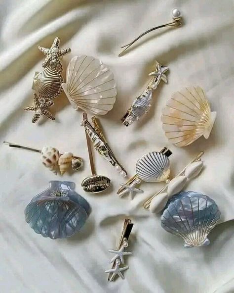 Seashell Hair Clips, Seashell Hair, Chunky Chain Necklaces, Simple Dress, Big Fashion, Soft Girl, Simple Dresses, Jewelry Branding, Nail Care