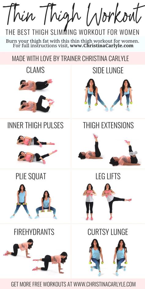 Thigh Exercises For Women, Burn Thigh Fat, Workout Man, 12 Minute Workout, Thigh Workout, Strep Throat, Trening Fitness, Thigh Fat, Thigh Exercises