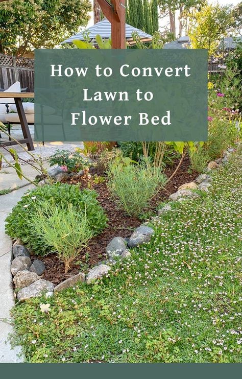 Diy Backyard Flower Bed Ideas, Edging Flower Beds Diy, Flower Bed Before And After, How To Make A New Flower Bed, Expanding Flower Beds, How To Make Flower Beds, Large Flower Bed Ideas Backyards, Building Flower Beds, How To Build Up A Flower Bed