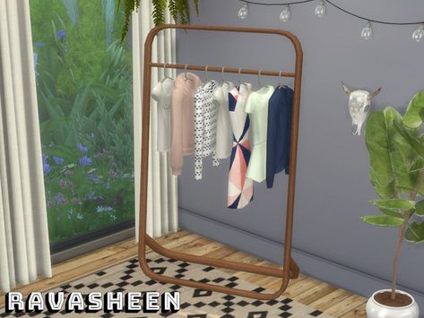 Clutter Decor, Muebles Sims 4 Cc, Sims 4 Bedroom, Casas The Sims 4, Wooden Rack, Sims Four, Sims 4 Cc Furniture, Diy Furniture Renovation, Sims 4 Build