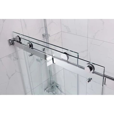 Hometo 66" - 72" W x 76" H Double Sliding Frameless with 72" W x 76" H Frameless Shower Door & Reviews | Wayfair.ca Sliding Glass Shower Doors Frameless, Shower Doors Frameless, Sliding Glass Shower Doors, Shower Sliding Glass Door, Frameless Door, Glass Shower Doors Frameless, Frameless Sliding Shower Doors, Frameless Shower Door, Double Sliding Doors