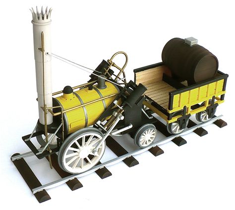 Academy's 1/26 scale 1829 Stephenson Rocket. Army Tech, Water Rocket, White Wheels, Steam Engine Model, German Toys, Canadian Models, Old Trains, Steam Valve, Rolling Stock