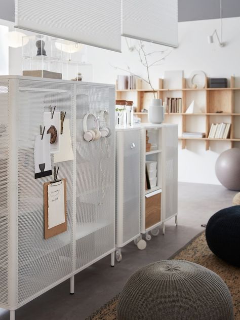 Renew your office space with lucrative ideas - IKEA CA Pine Cabinets, Storage Cabinet With Drawers, Small Space Office, Comfortable Armchair, Open Bookcase, Ideas Ikea, Drawer Unit, Multifunctional Furniture, Shelf Unit