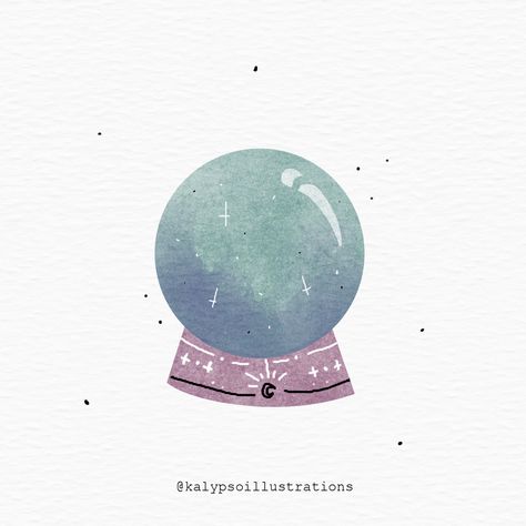 Crystal Ball Illustration, Fortune Ball, Ball Illustration, Autumn Illustration, Modern Witch, What Do You See, Cute Illustration, Crystal Ball, Cool Drawings