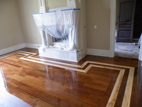 Hardwood Floor Designs, Wood Floor Restoration, Floor Inlay, Modern Wood Floors, Wood Vinyl Flooring, Wood Floor Pattern, Wood Floor Design, Painted Wood Floors, Hardwood Floor Colors