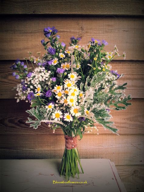 Daisy Bouquet Wedding, Purple White Wedding, Daisy Purple, Purple Wedding Bouquets, Aster Flower, Daisy Wedding, Wedding Brides, Daisy Bouquet, Lavender Bouquet