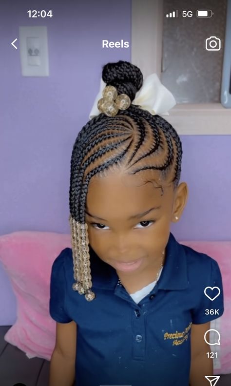 Girls Braided Hairstyles Kids, Kids Cornrow Hairstyles, Hairstyle For School, Baby Girl Hairstyles Curly, Toddler Braided Hairstyles, Daughter Hairstyles, Black Kids Braids Hairstyles, Cute Toddler Hairstyles, Lil Girl Hairstyles