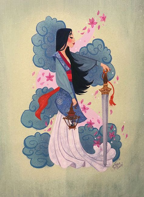 Check Out the Artwork From Gallery Nucleus’ Mulan 20th Anniversary Exhibition | Oh My Disney Mulan Fanart, Disney Charlotte, 2d Disney, Disney Amor, Disney Mignon, Animation Disney, Mulan Disney, Disney Artwork, Art Disney