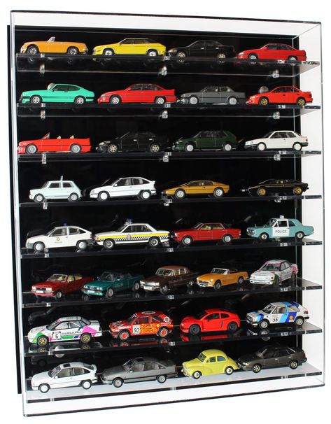 Acrylic Model Wall Display Case for 1:43 Model Cars with 8 Shelves Wall Mounted Display Case, Guitar Display Case, Diecast Cars Display, Wall Display Case, Corner Display Cabinet, Guitar Display, Scale Model Cars, Car Display, Glass Cabinets Display