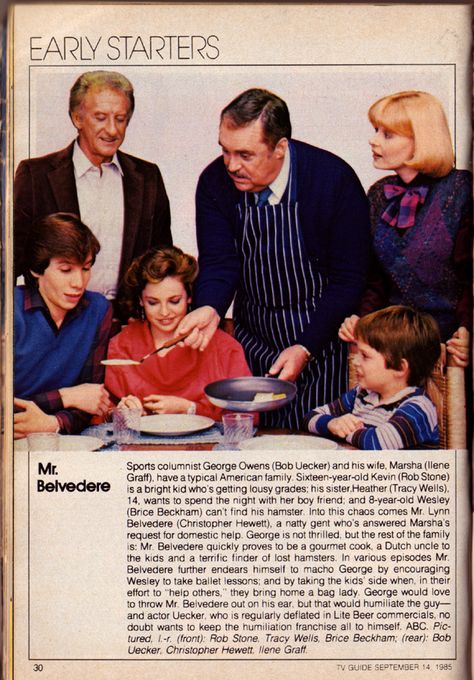 Mr. Belvedere, TV Guide, 1985 Mr Belvedere Tv Show, Mr Belvedere, 80s Images, Childhood Memories 70s, 80s Nostalgia, High School Years, Fact Families, Wayback Machine, Tv Guide