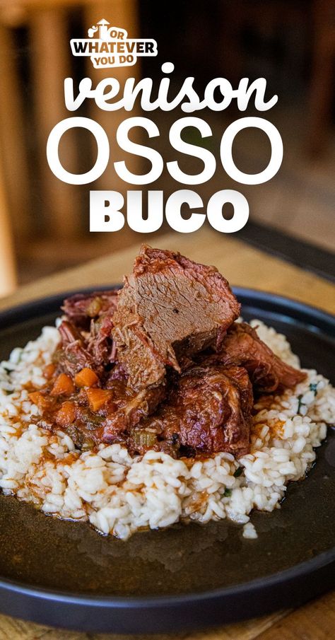 Oryx Recipe, Venison Neck Roast Recipe Crock Pot, Venison Osso Bucco Recipe, Venison Osso Bucco, Oso Bucco Recipe, Venison Medallions, Venison Backstrap Recipes, Smoked Venison, Osso Bucco Recipe