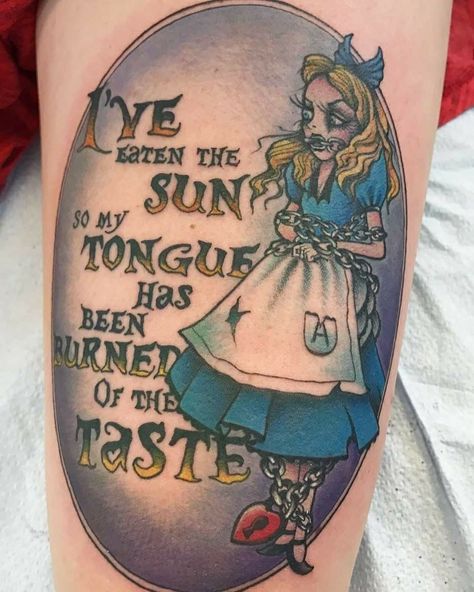 Alice in Chains tattoo Alice In Chains Tattoo, Alice In Wonderland Cartoon, Chain Tattoo, Cactus Tattoo, Wonderland Tattoo, Modern Tattoos, Alice In Chains, Tattoo Life, Disney Tattoos