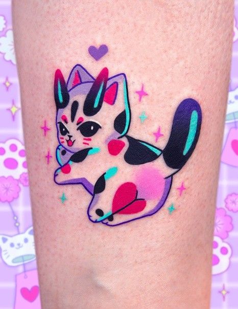 Gato Cute, Chandelier Tattoo, Pastel Tattoo, Pride Tattoo, Bright Tattoos, Tattoo Test, Kawaii Tattoo, Creepy Tattoos, Cute Tattoos For Women