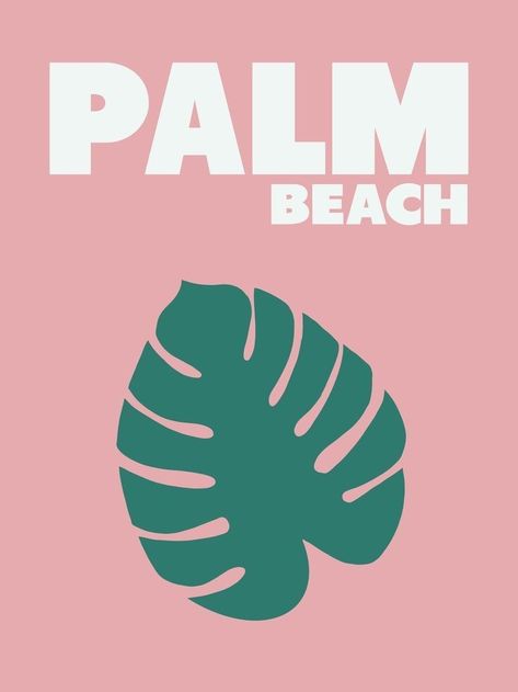 Palm beach Wall Collage, Palm Beach, Art Print, Collage, Wall, Green, Pink, White, Art