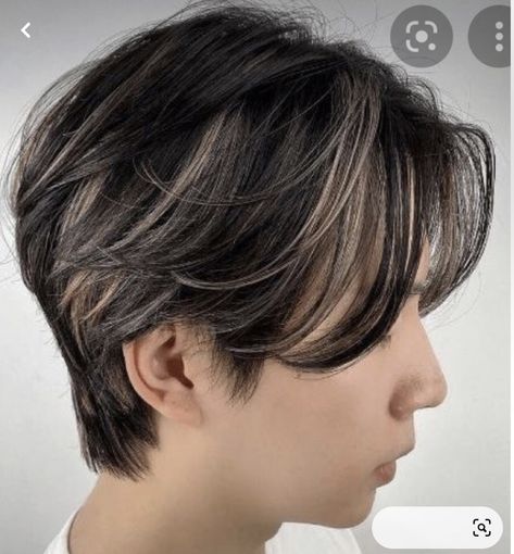 Boys Hair Highlights, Men Hair Color Highlights, Classic Mullet, Asian Hair Highlights, Black Hair With Blonde Highlights, Brown Balayage Hair, Versatile Haircut, Balayage Hair Ideas, Boys Colored Hair