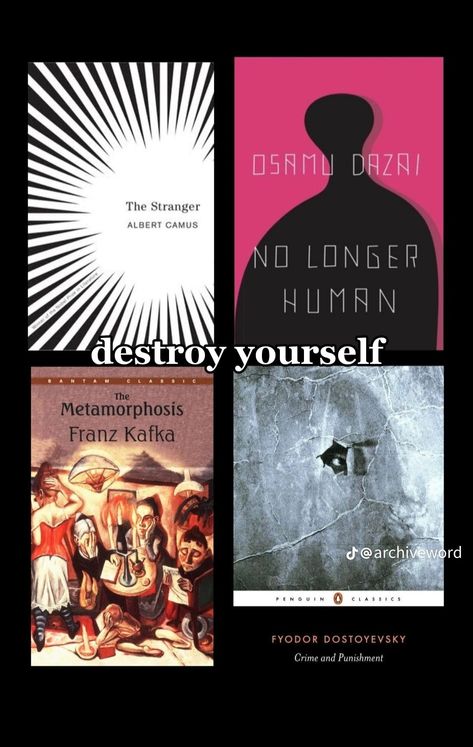 Absurdist Books, Absurdism Books, Absurdist Literature, Nihilism Books, Philosophy Books Aesthetic, Eat Yo Food B Damn, Literature Recommendations, Philosophical Books, Destroy Yourself