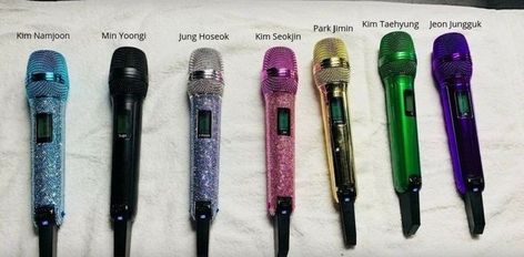 BTS Mic colors | Bangtan Sonyeondan Old Microphone, Music Supplies, Kang Ho Song, Music Accessories, Bts Group, Bts Playlist, Bts Korea, Bts Members, Bts Yoongi