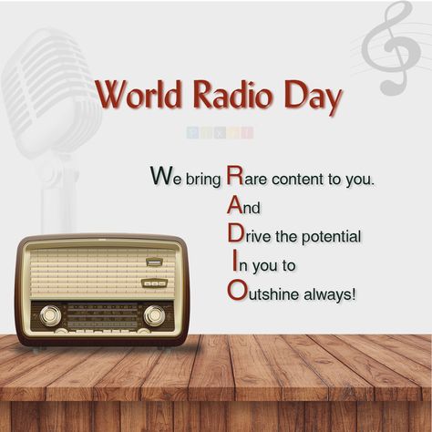 Let's celebrate this World Radio Day by tuning in to your favorite radio stations, dedicate songs to your specials ones, and sink in to some soothing music. Go ahead and tag a radiolover! #worldradioday #music #live #radio #entertainment #radiolove  Check out: http://ipixels.in/ #PixelandResMultimediaDesign #design #webdesigner #digitalmarketing #advertising #branding #seo #pune #advertising #designing World Radio Day Creative Poster, Radio Day Creative Ads, World Radio Day Creative Ads, Tagline Ideas, World Radio Day, World Music Day, 26 Jan, World Radio, Digital Marketing Quotes