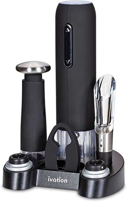 Amazon.com | Ivation Wine Gift Set, Includes Electric Wine Bottle Opener, Wine Aerator, Vacuum Wine Preserver, 2 Bottle Stoppers, Foil Cutter & Charging Base: Bar Tools & Drinkware Wine Gadgets, Wine Aerator Pourer, Electric Wine Bottle Opener, Wine Corkscrew, Wine Aerator, Wine Gift Set, Electric Wine Opener, Wine Preserver, Wine Tools