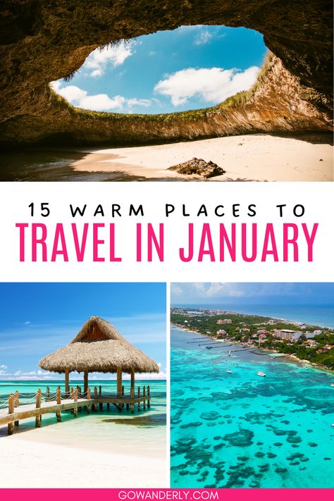 Discover warm travel destinations perfect for January getaways. Winter Vacation Destinations, New Years Travel Destinations, Best Travel Destinations 2024, Best Places To Travel In January, Where To Travel In January, January Vacation Destinations, 40th Birthday Trips For Women, Best January Vacations, January Travel Destinations