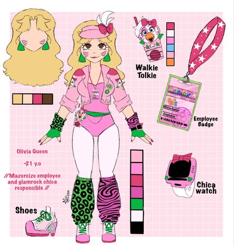 Fnaf Sb Oc, Rock Costume, Fnaf Crafts, Glamrock Chica, Fnaf Cosplay, Fnaf Oc, Fnaf Sb, Drawing Ideas List, Fnaf Movie