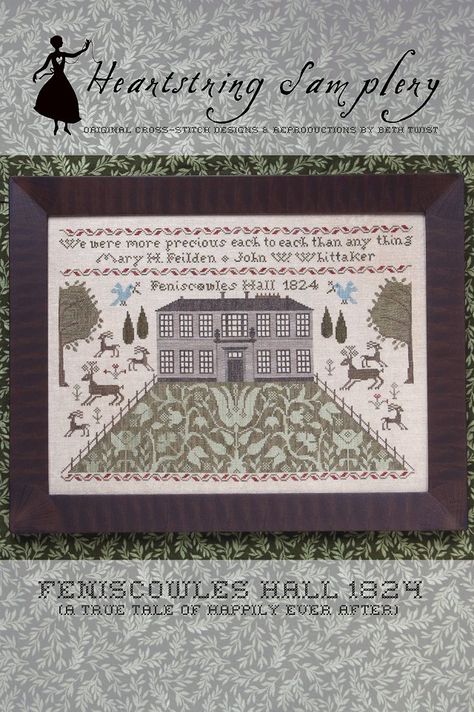 My Heartstring: *Now Available* Feniscowles Hall 1824 Heartstring Samplery, Wedding Sampler, Heart Strings, Colour Photograph, Counted Cross Stitch Patterns, Cross Stitch Designs, Counted Cross Stitch, Cross Stitch Pattern, Le Point