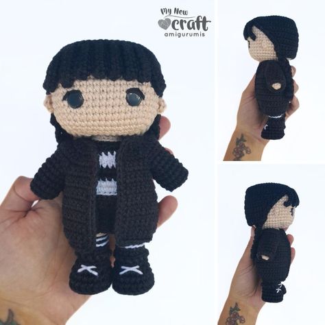 Wednesday Addams 2.0 Amigurumi Crochet pattern by My New Craft Amigurumis Unique Crochet, New Crafts, Wednesday Addams, Knit Outfit, Amigurumi Crochet, Easy Projects, Free Patterns, Amigurumi Pattern, Crochet Amigurumi