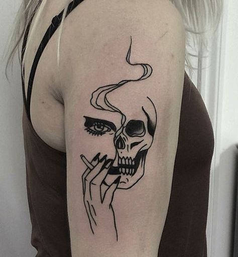 Dark design by Artist: @johnnygloom #realink #inkspiration Flash Tattoos For Women, Tattoo Learning, Johnny Gloom, Tattoo Skulls, Tatuagem Masculina Pequena, Tattoo Placements, Rock Tattoo, 4 Tattoo, Inspiration Tattoos