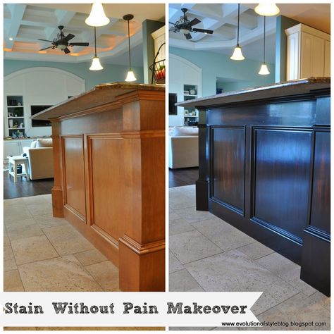 How To Apply Gel Stain - very easy tutorial.  This is an awesome before & after! Minwax Polyshades, Gel Stains, Diy Home Improvements On A Budget, General Finishes, Gel Stain, Up House, Kitchen Redo, Redo Furniture, Diy Home Improvement