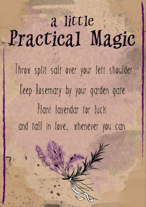 Practice Magic Tattoo, Always Throw Spilled Salt Practical Magic, Quotes From Practical Magic, Practical Magic Girls Night, Practical Magic House Decor, Practical Magic Vibes, Practical Magic Themed Party, Practical Magic Tattoo Ideas, Practical Magic Wallpaper