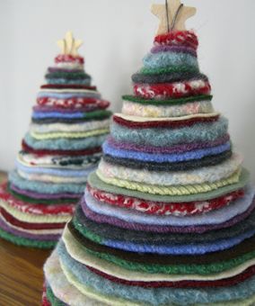 Sweater Tree, Recycled Wool Sweater, Christmas Decorations Cheap, Charity Shops, Recycled Sweaters, Summer Christmas, Muted Colours, Christmas Crafting, Old Sweater