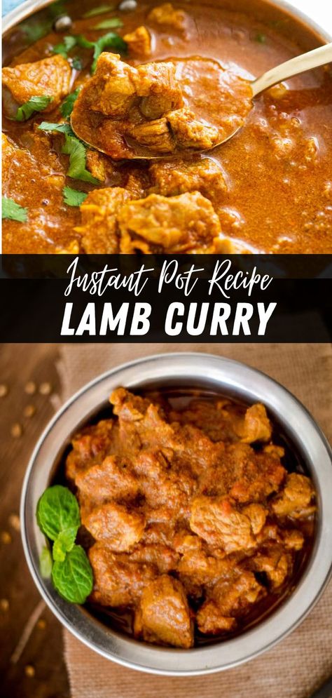 Lamb Bhuna is a classic lamb curry recipe, traditionally made by slow-cooking lamb with spices, onions, and tomatoes. This recipe is a quick version of lamb curry, made in the Instant Pot in 30 minutes. Lamb Bhuna, Indian Lamb Curry, Pressure Cooker Lamb, Bhuna Gosht, Instant Pot Indian, Cooking Lamb, Lamb Curry Recipes, Curry Recipes Easy, Rogan Josh