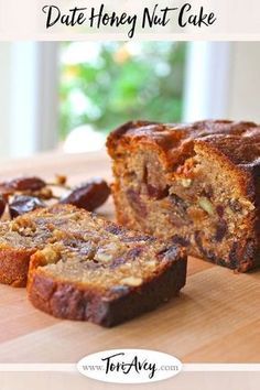 Moist Date Cake Recipe, Date Honey, Date Nut Bread, Honey Cake Recipe, Nut Cake, Nut Bread Recipe, Date Cake, Loaf Cakes, Dairy Free Cake