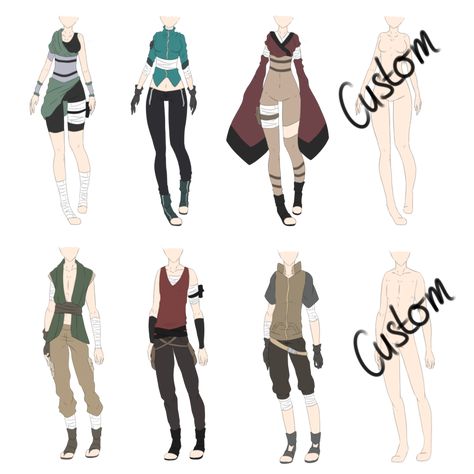 Naruto Outfit Adoptables 3 [CLOSED] by xNoakix3 Outfit Adoptables, Naruto Clothing, Ninja Outfit, Dragons Clothes, Character Design Cartoon, Oc Outfits, Clothing Sketches, Art Outfits, Anime Inspired Outfits