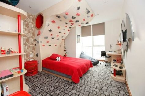 Ninja Bedroom, Toddler Climbing Wall, Rooms For Kids, Boys Room Colors, Modern Boys Rooms, Kids Room Interior, Room Interior Design Ideas, Creative Kids Rooms, Small Kids Room