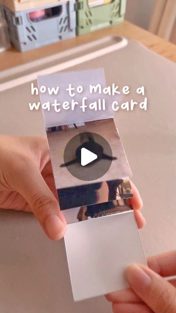 Waterfall Tutorial Drawing, Waterfall Journal Tutorial, How To Make A Waterfall Card, Waterfall Cards Tutorial, Waterfall Cards Tutorial Step By Step, Waterfall Card Tutorial, Waterfall Drawing, Waterfall Card, Notebook Decoration