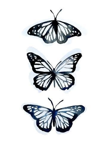 size: 12x9in Art Print: Blue Butterfly Trio II by Emma Scarvey : Butterfly Things, Blue Butterfly, Wall Hooks, Butterflies, Canvas, Blue, Home Decor, Design, Home Décor