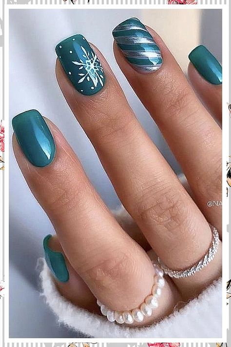 Winter Christmas Nails - All you need to conquer your day, night and world - Anything and Everything! - Click to visit TODAY! Decoration Nails, January Nail Designs, Set Nails, Designer Nails, Inspiration Nails, Acrylic Ideas, January Nails, Winter Nails Acrylic, Christmas Gel Nails