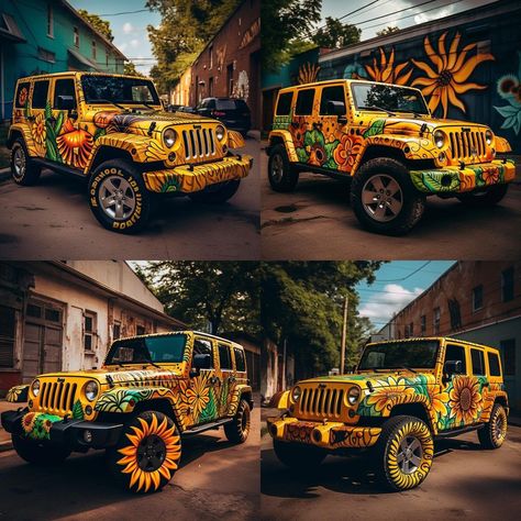 I Love Sunflowers 🌻 | My Jeep Sunflower Jeep, Sunflower Room, Jeep Wallpaper, They See Me Rollin, Sunflower Pictures, Fantasy Homes, Jeep Accessories, Pretty Cars, Jeep Truck