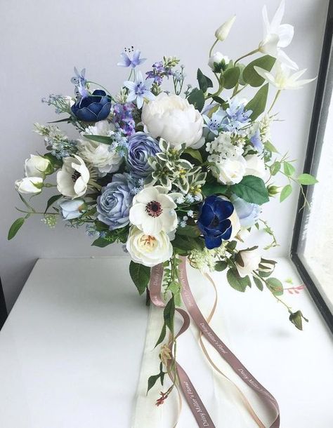 Artificial Bouquet Wedding, Table Centerpiece Flower, Wedding Flower Guide, Blue Wedding Bouquet, Aisle Flowers, Artificial Bouquet, Flower Guide, Blue Wedding Flowers, Wedding Flower Decorations