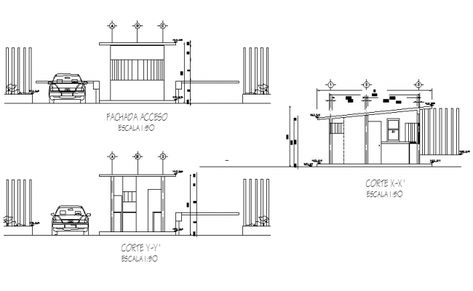 Gate House Floor Plans, Security Cabin Design Architecture, Guard House Design Architecture, Guard House Floor Plan, Guard House Design, Architecture House Plan, Plan Small House, Plan Modern House, House Plan Modern