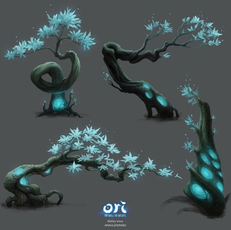 ArtStation - Ori And the WILL of the WISPS : Ability Trees Mythical Plants, Ocean Environment, Dead Forest, Alien Plants, Fantasy Tree, Game Concept Art, Digital Painting Tutorials, Fantasy Art Landscapes, Dessin Adorable