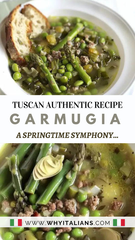 Ready to tantalize your taste buds with Tuscan tradition? Garmugia soup is just what you need! With its blend of fresh veggies and hearty meats, it's a delight for the senses. Save this pin and embark on a journey through Tuscan Traditional Recipes! Tuscan Recipes Authentic, Tuscan Vegetables, Ground Veal, Tuscan Food, Tuscan Recipes, Tuscan Soup, Asparagus Beans, Italian Soup, Tuscan Kitchen