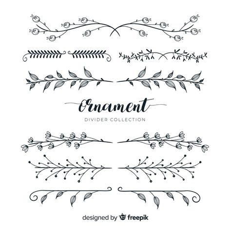 Ornament divider collection Free Vector | Free Vector #Freepik #freevector #flower #frame #floral #border Bullet Journal Banner, Graphic Design Quotes, Bullet Journal Aesthetic, Buku Skrap, Wedding Ornament, Pola Sulam, Bullet Journal Writing, Bullet Journal Art, Journal Aesthetic