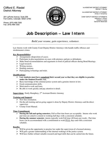 Lawyer Intern Job Description - How to create a Lawyer Intern Job Description? Download this Lawyer Intern Job Description template now! Job Description Template, Resume Sample, Job Description, Resume Examples, Fort Collins, Raw Material, Business Template, The Guardian, Lawyer