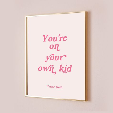 Pink Taylor Swift Quotes, Pink Taylor Swift, Taylor Swift Lyric Wall Prints, Taylor Swift Wall Decor Prints, Taylor Swift Wall Art Lover, Taylor Swift Lyrics Print, Taylor Swift Wall Art Pink, Tour Aesthetic, Y2k Room