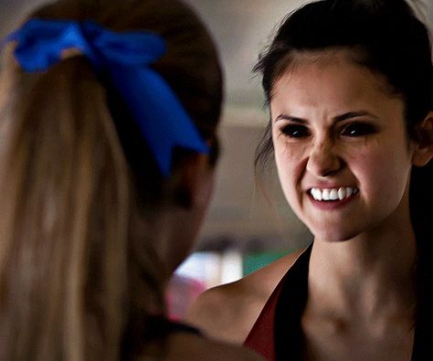 NINA DOBREV as ELENA GILBERT  “Bring It On” S4E14 | THE VAMPIRE DIARIES (2009-2017) Elena Gilbert Gifs, Vampire Gif, The Vampire Diaries Gif, Banner Gifs, Gilbert Aesthetic, Vampire Bites, Supernatural Gifs, Discord Banner, Katherine Pierce