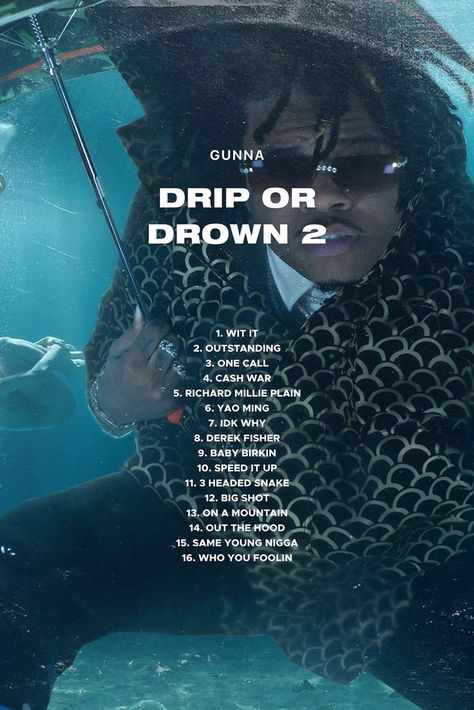 Gunna Poster, Drip Or Drown, Derek Fisher, Custom Album Covers, Album Cover Poster, Big Shot, Music Playlist, Album Covers, Poster Print