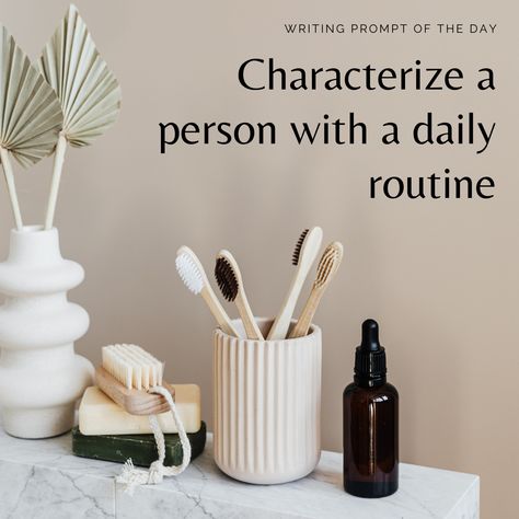 Often a person's habits or daily routine can characterize someone better than their appearance. Does your character have an nervous ticks, do they play with their hair, or live in a perpetual slouch. What does that mean to them and what does that say about them to your reader? #punlishorperish #writeeverydamnday #writedaily Writing Prompt, Your Character, Ticks, Writing Prompts, Daily Routine, The Day, Writing, Hair